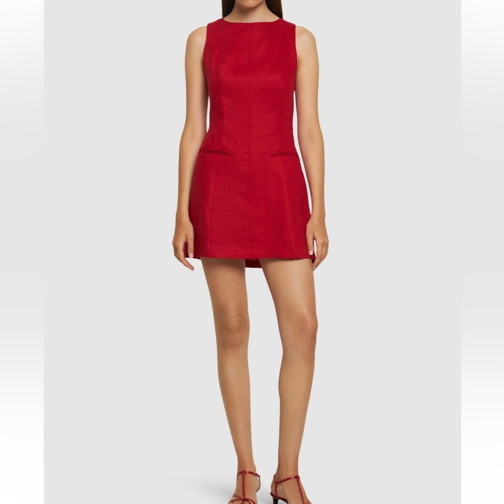 New Reformation Citron Linen Mini Dress